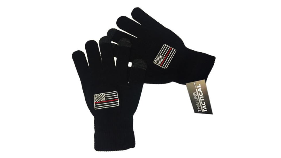 Thin Blue Line Thin Red Line Touchscreen Knit Gloves - TRL-GL-45