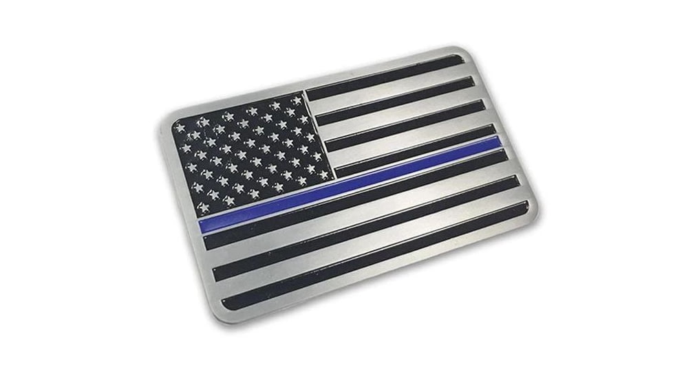 Thin Blue Line Vehicle Emblem - American Flag, Thin Blue Line - EMBLEM-TBL-AMERICAN