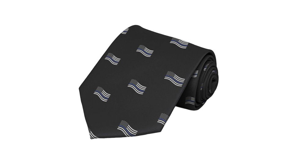 Thin Blue Line Waving Flag Tie, Thin Blue Line - TBL-AM-WV-SHORT