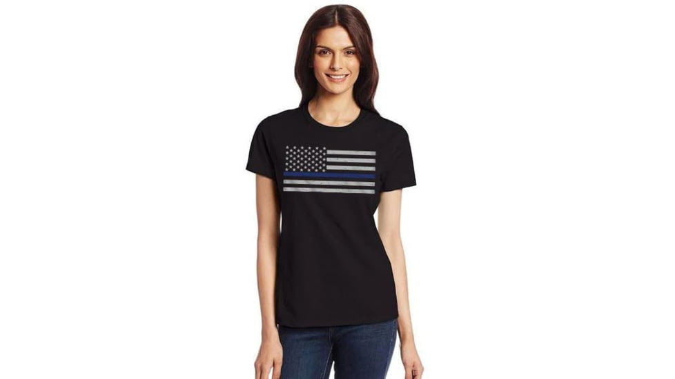 Thin Blue Line Women's Short Sleeve, Big Logo - WOMEN-CLASSIC-TBL-BIG-LOGO-XXXL