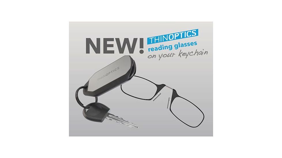 ThinOptics Keychain Case w/ Readers, +2.0, Clear, Clear, Lifetime Warranty, THO-24234