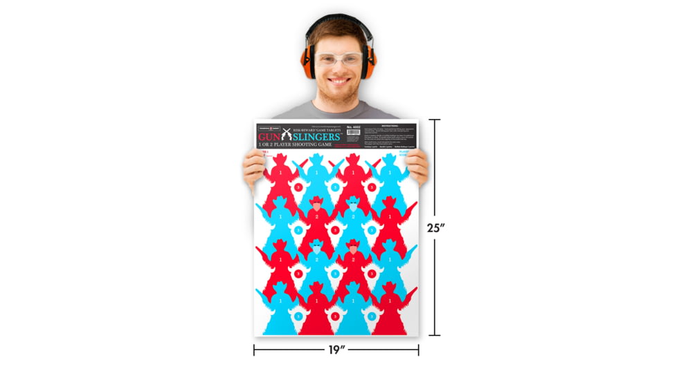 Thompson Target Gun Slingers 2 Player Shooting Game Targets 19x25in, 20 Pack, Multi, Extra Large, 4002-20