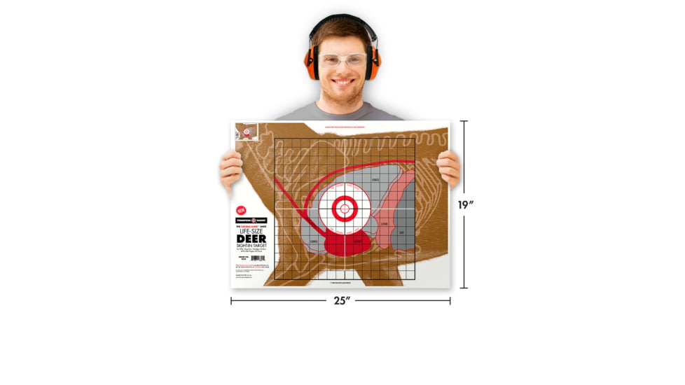 Thompson Target Life-Size Deer Sight-In 19x25 Hunting Targets, 20 Pack, Brown, Extra Large, 8825-20