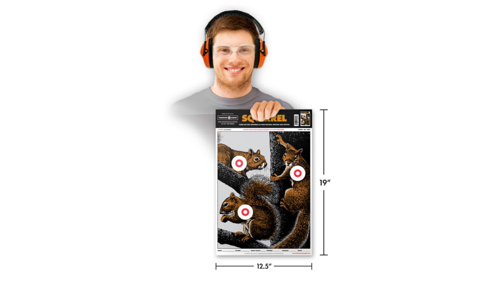 Thompson Target Life-Size Squirrel 12.5x19 Paper Hunting Targets, 30 Pack, Brown, Large, 2004-30
