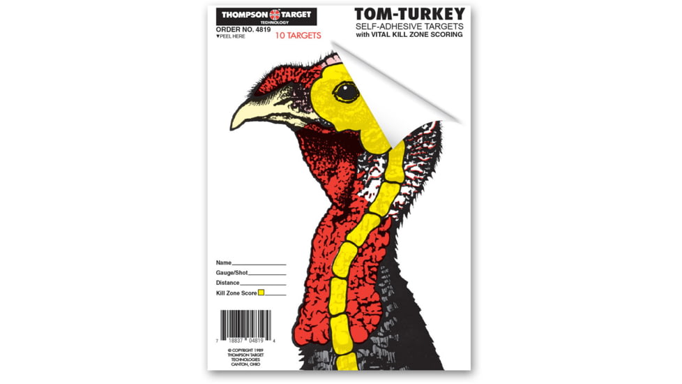 Thompson Target Life-Size Turkey 6.5x9 Adhesive Peel &amp; Stick Targets, 25 Pack, Multi, Extra Small, 4819-25