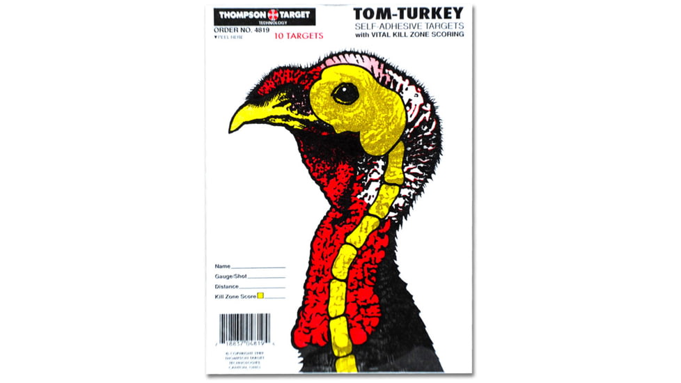 Thompson Target Life-Size Turkey 6.5x9 Adhesive Peel &amp; Stick Targets, 25 Pack, Multi, Extra Small, 4819-25