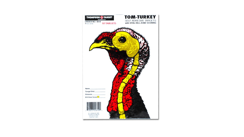 Thompson Target Life-Size Turkey 6.5x9in Adhesive Peel &amp; Stick Targets, 30 Pack, Multi, XS, 4819-30
