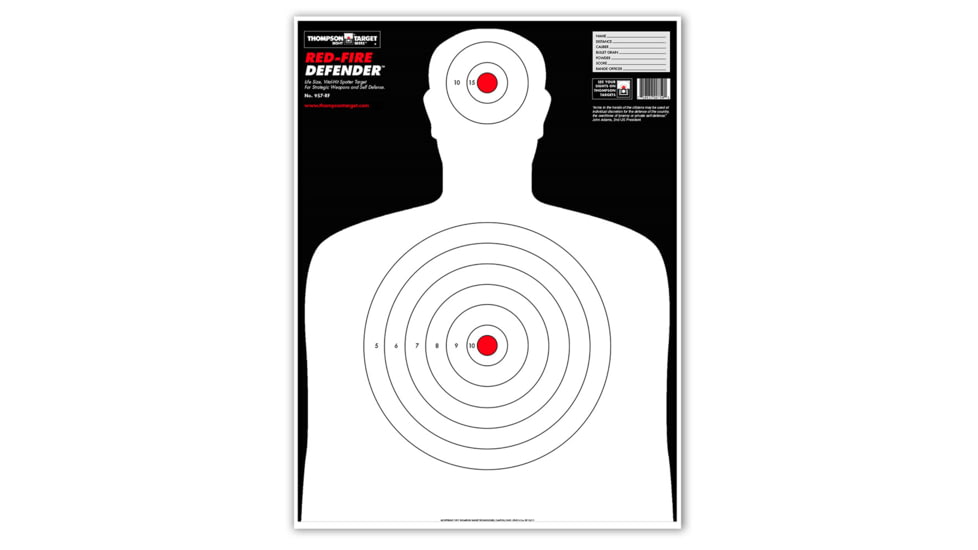 Thompson Target Red-Fire Life Size Silhouette Paper Shooting Targets 19x25, 20 Pack, Red, Extra Large, 0759-20