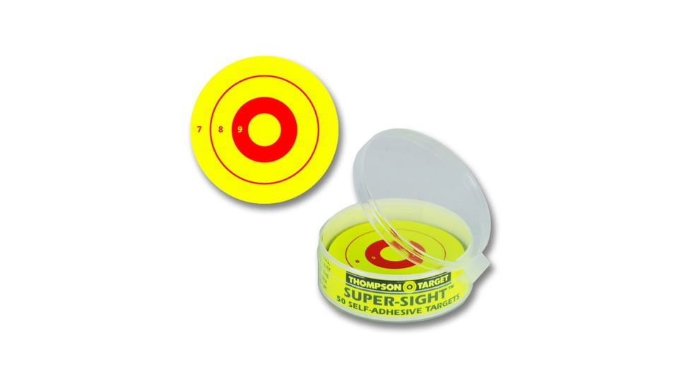 Thompson Target Super Sight 2.25in Adhesive Targets In Re-Close Container, 50 Pack, Green, Extra Small, 5220-50