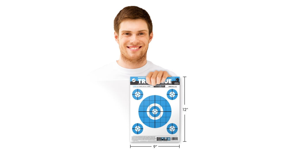 Thompson Target True Blue 9x12 Paper Shooting Targets, 50 Pack, Blue, Small, 2121-50