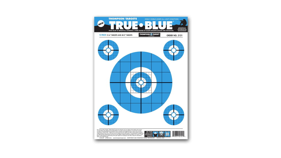 Thompson Target True Blue 9x12 Paper Shooting Targets, 50 Pack, Blue, Small, 2121-50