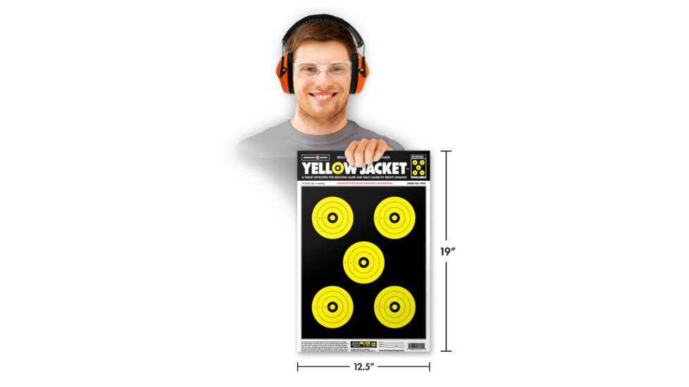 Thompson Target Yellow Jacket 12.5x19 Paper Shooting Targets, 30 Pack, Yellow, Large, 9999-30