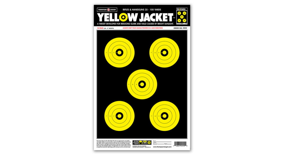 Thompson Target Yellow Jacket 12.5x19 Paper Shooting Targets, 30 Pack, Yellow, Large, 9999-30
