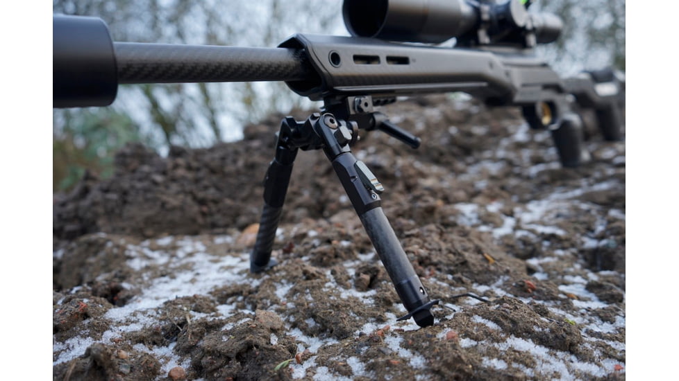 Tier One Atac Bipod - Carbon QD Picatinny Tilt Only 9in, Grey, T1ATACC-LTPIC