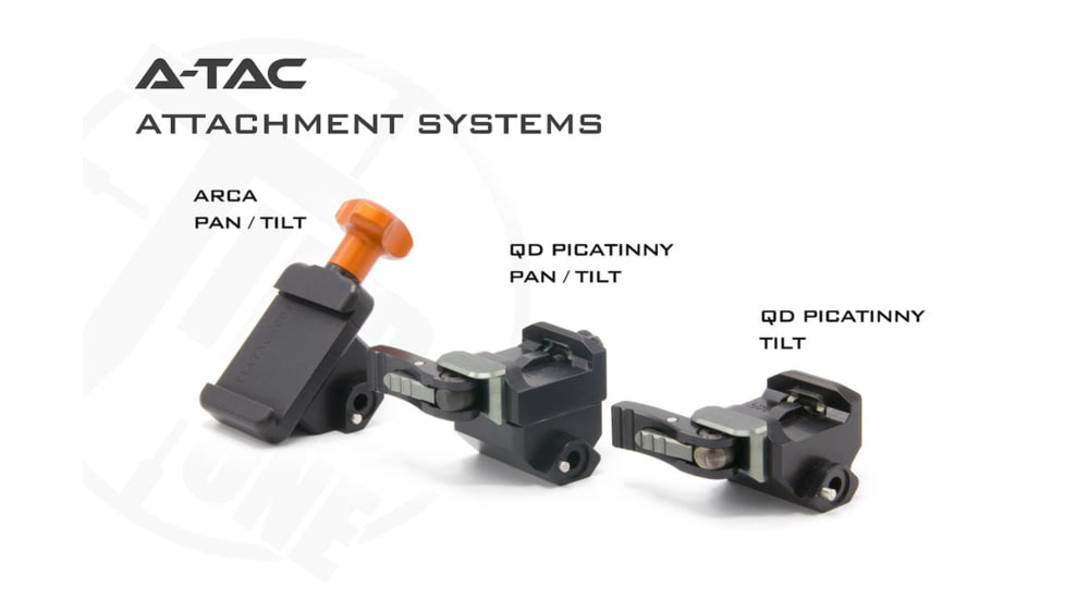 Tier One Atac Bipod - Carbon QD Picatinny Tilt Only 9in, Grey, T1ATACC-LTPIC