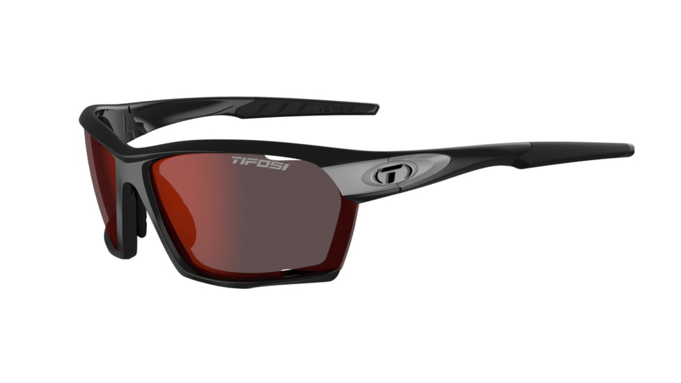 Tifosi Optics Kilo Sunglasses, Black/White Frame, Clarion Red Fototec Lens, Medium/Large, 1700306430