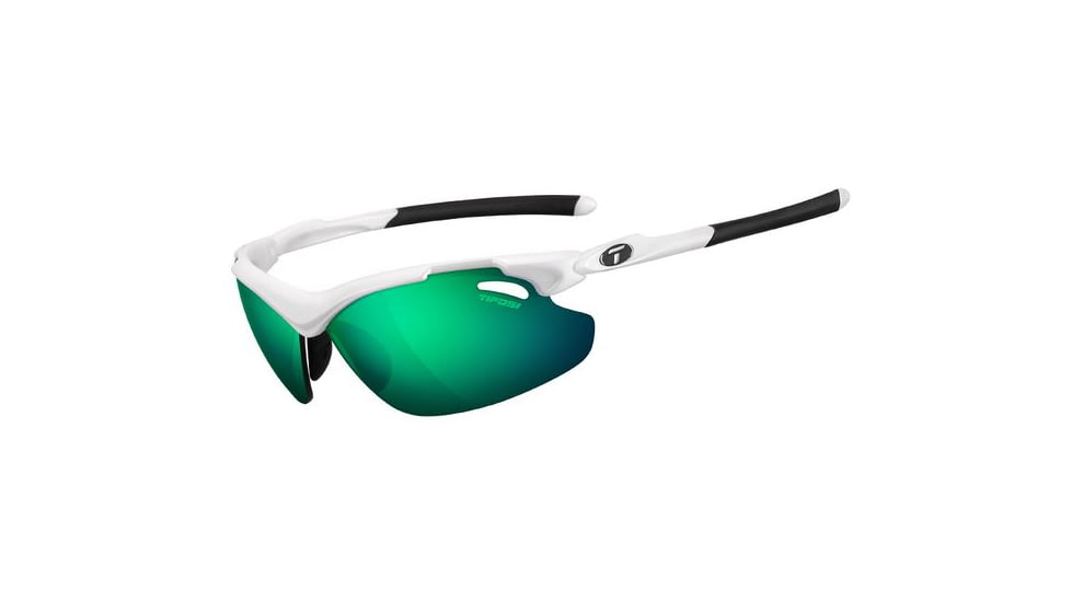 Tifosi Optics Tyrant 2.0 Sunglasses - Matte White Frame w/Clarion Green,Golf/Tennis and Extreme Contrast Lens 1120201240