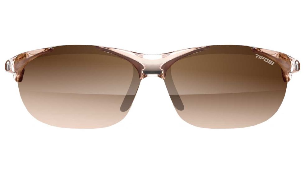 Tifosi Wisp Sunglasses - Crystal Brown Frame, Brown Gradient/AC Red/Clear Lenses 0040104702