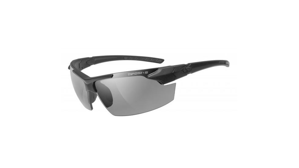 Tifosi Optics Z87.1 Jet FC Tactical Safety Sunglasses, Smoke/HC Red/Clear Lenses, Matte Black Tact Frame 1141100101