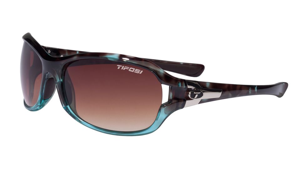 Tifosi Dea Sunglasses - Blue Tortoise Frame, Brown Gradient/AC Red/Clear Lenses 0090105407