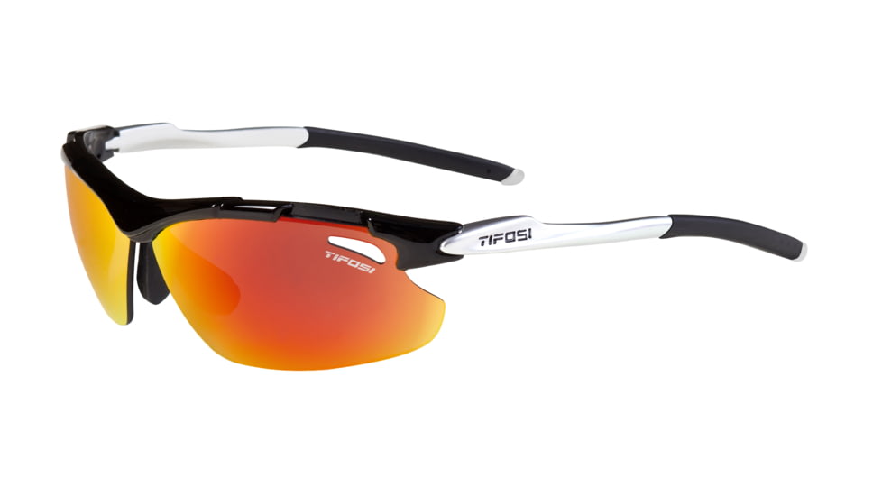 Tifosi Tyrant Sunglasses - Gloss Black Frame, Smoke Red/AC Red/Clear Lenses 0070100203