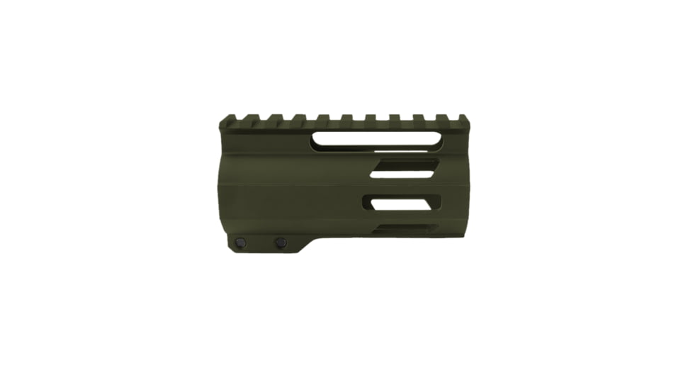 Tiger Rock AR-15 4in M-Lok Super Slim Free Float Handguard w/2in &amp; 3in M-Lok Rail Sections, Cerakote, Plain, OD Green, Small, FML-4-ODG