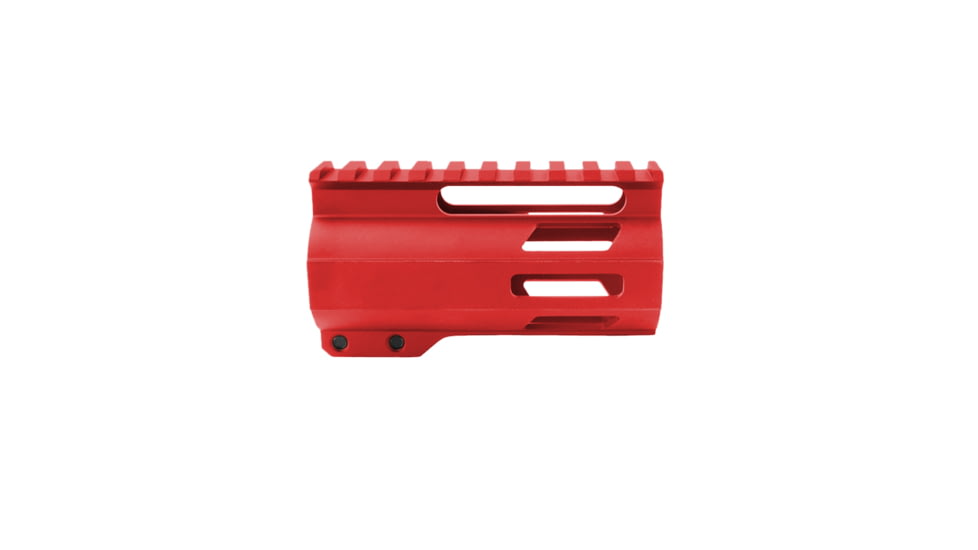 Tiger Rock AR-15 4in M-Lok Super Slim Free Float Handguard w/2in &amp; 3in M-Lok Rail Sections, Cerakote, Plain, Red, Small, FML-4-RED