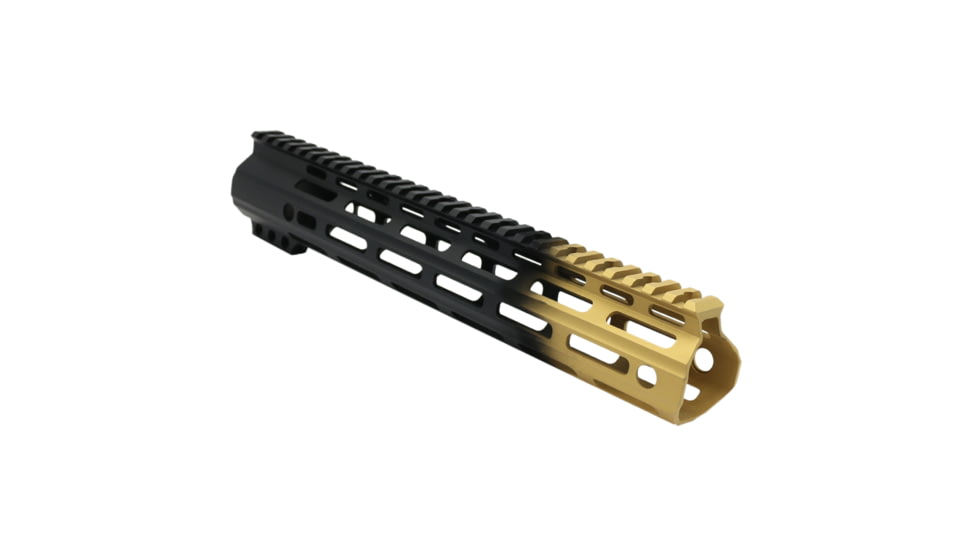 Tiger Rock AR-15 Angle Cut Clamp On M-Lok 12in Handguard, Black Base, Cerakote, Gradient, Gold, Medium, FMLUS-12D-GLD-GRADIENT