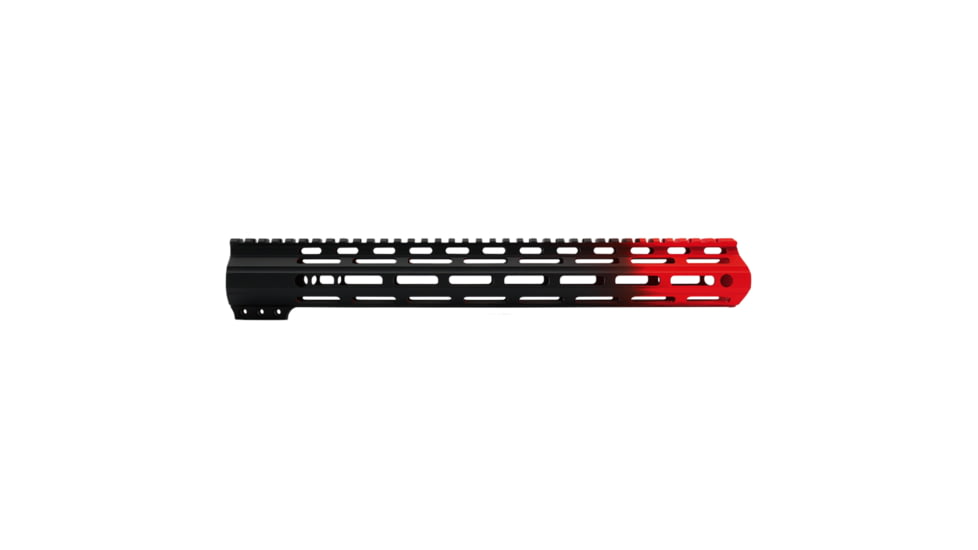 Tiger Rock AR-15 Angle Cut Clamp On M-Lok 15in Handguard, Black Base, Cerakote, Gradient, Red, Medium, FMLUS-15D-RED-GRADIENT