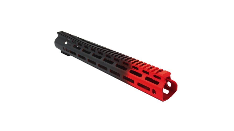 Tiger Rock AR-15 Angle Cut Clamp On M-Lok 15in Handguard, Black Base, Cerakote, Gradient, Red, Medium, FMLUS-15D-RED-GRADIENT