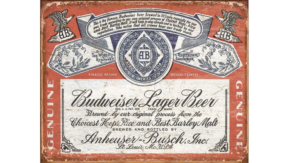 Tin Signs Budweiser Weathered Sign TSN1751