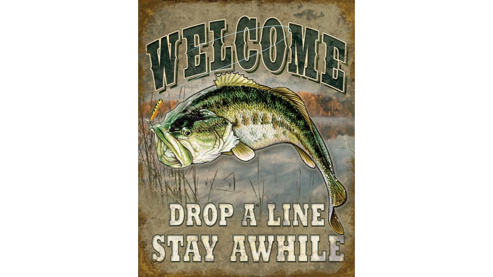Tin Signs Welcom Bass Fishing Tin Sign TSN1669