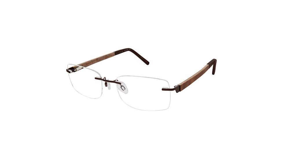 TLG NU022 Eyeglass Frames - Frame Matte Brown, Size 53/18mm LYNU02201