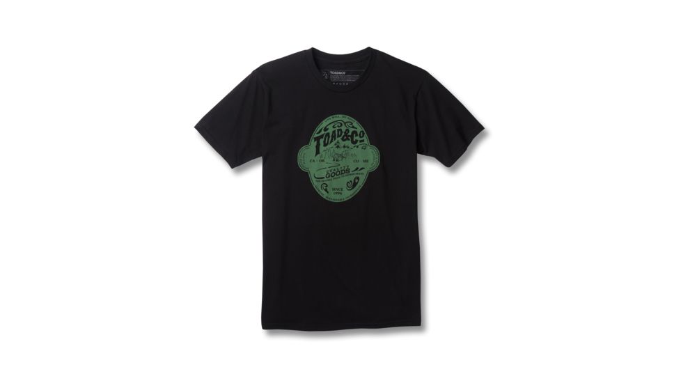 Toad&amp;Co Brewed For Adventure Mens Short Sleeve Graphic Tee, Black, Large T2002800-100-L