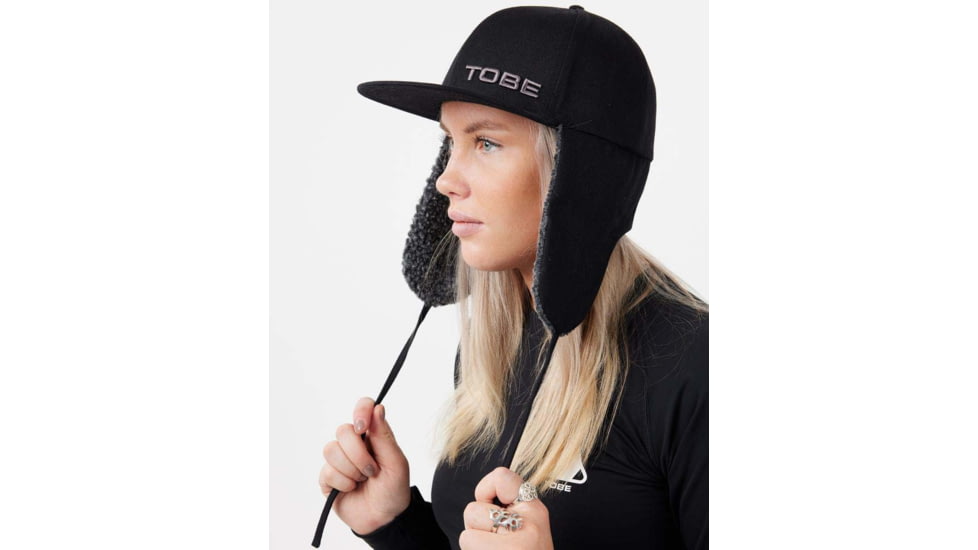 TOBE Outerwear Spica Ear-flap Cap, Black, One Size, 250223-001-111
