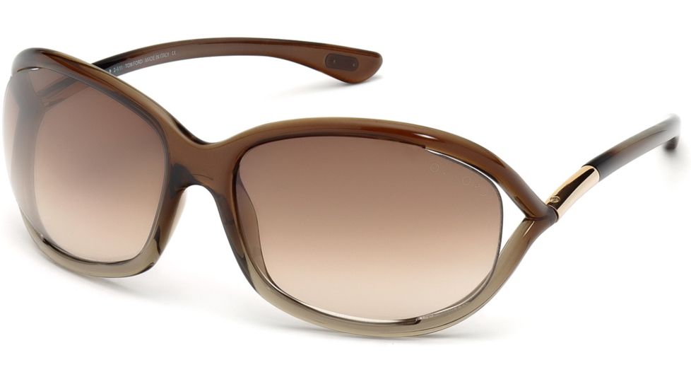 Tom Ford FT0008 Sunglasses - Bronze Frame Color, Gradient Brown Lens Color