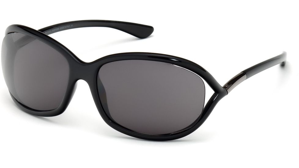 Tom Ford FT0008 Sunglasses - Shiny Black Frame Color, Smoke Lens Color
