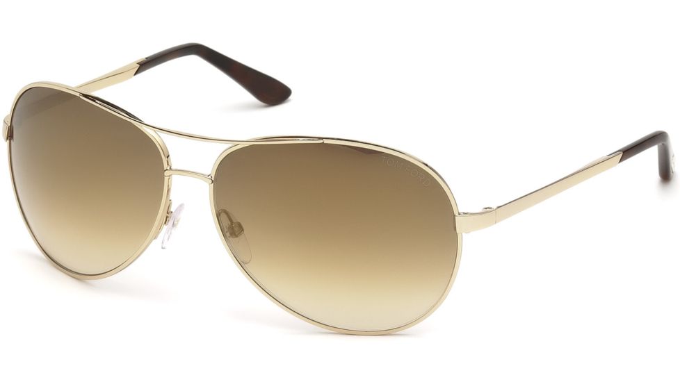 Tom Ford FT0035 Sunglasses - Shiny Rose Gold Frame Color, Brown Mirror Lens Color