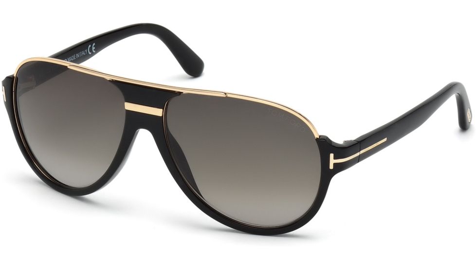 Tom Ford FT0334 Sunglasses - Shiny Black Frame Color, Gradient Green Lens Color
