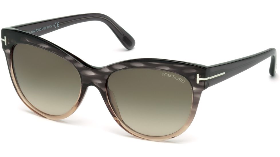 Tom Ford FT0430 Sunglasses - Grey Frame Color, Gradient Green Lens Color