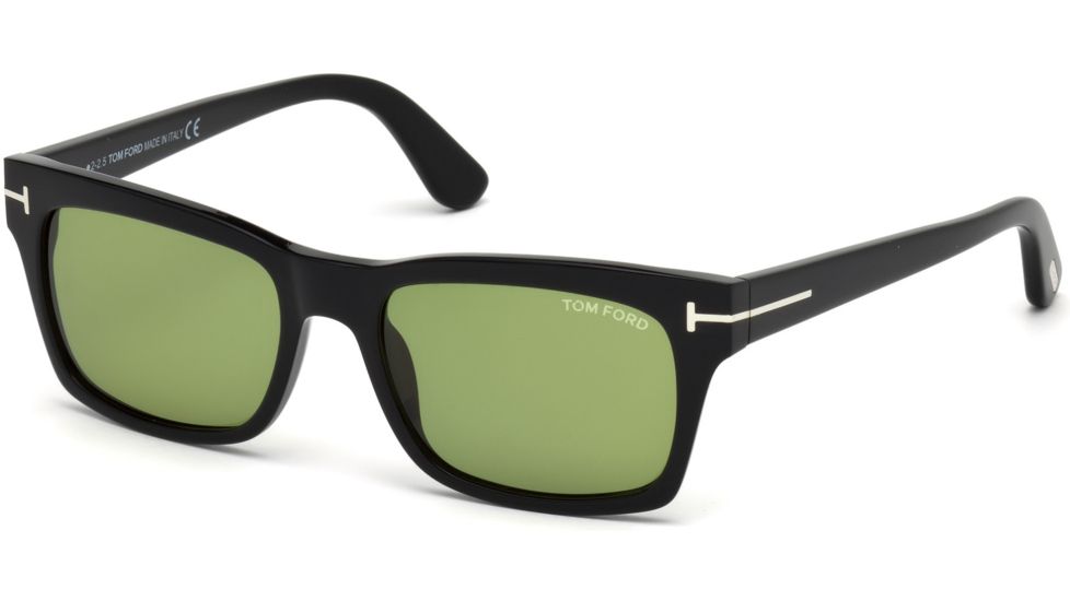 Tom Ford FT0494 Sunglasses - Shiny Black Frame Color, Green Lens Color