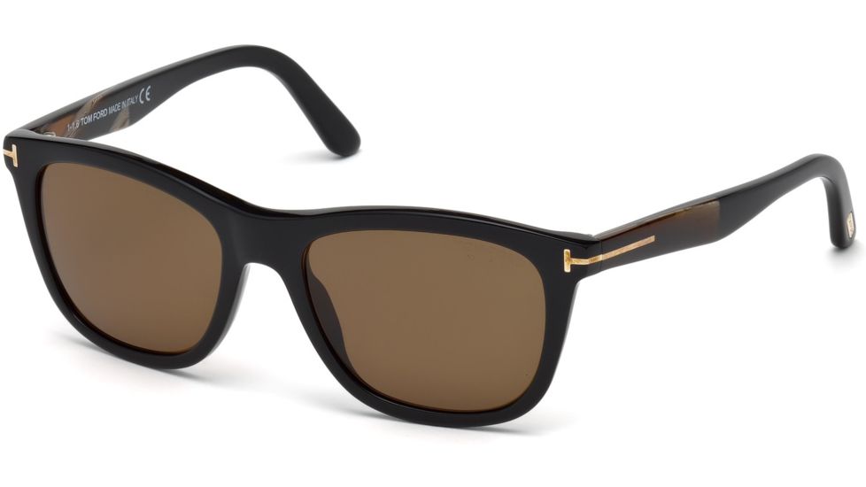 Tom Ford FT0500 Sunglasses - Shiny Black Frame Color, Brown Polarized Lens Color