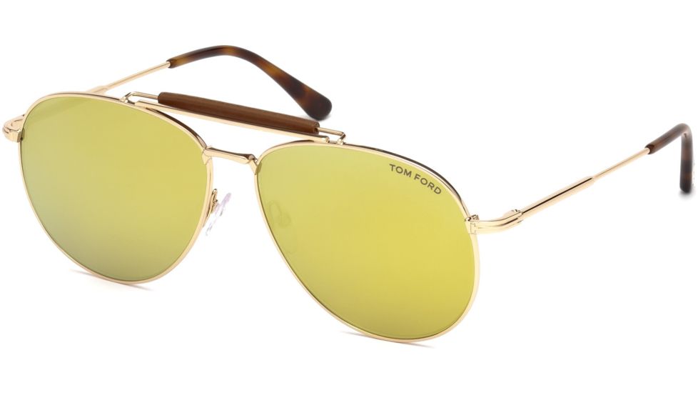 Tom Ford FT0536 Sunglasses - Shiny Rose Gold Frame Color, Brown Mirror Lens Color