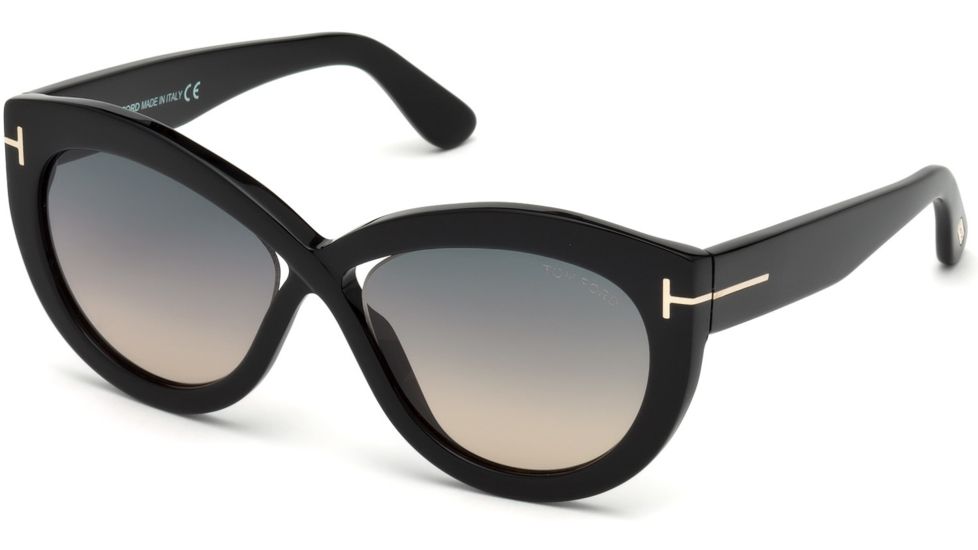 Tom Ford FT0577 Sunglasses - Shiny Black Frame Color, Gradient Smoke Lens Color