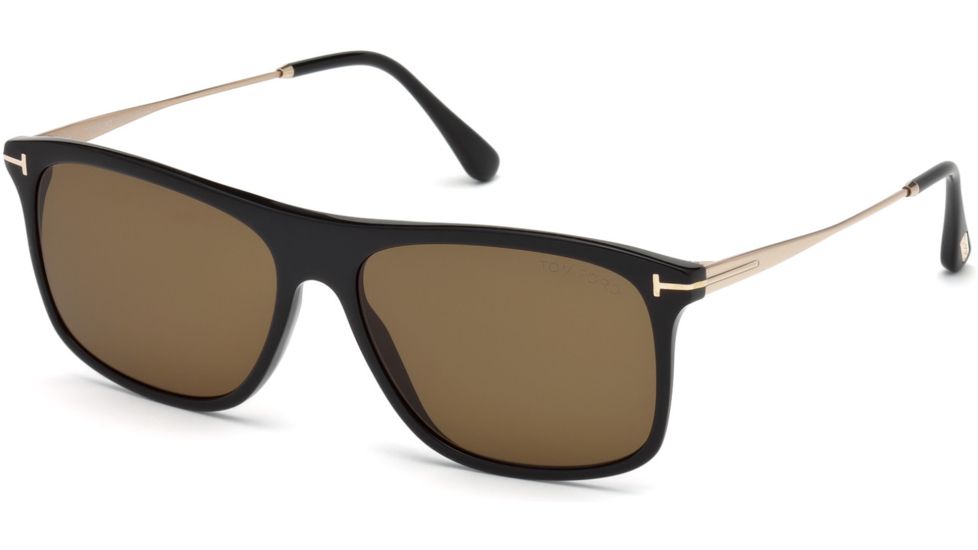 Tom Ford FT0588 Sunglasses - Shiny Black Frame Color, Brown Lens Color