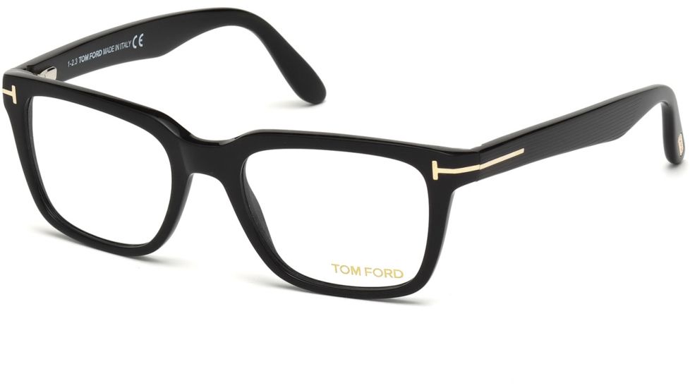Tom Ford FT5304 Eyeglass Frames - Shiny Black Frame Color, Shiny Black Lens Color