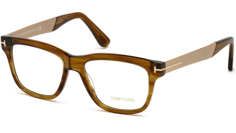 Tom Ford FT5372 Eyeglass Frames - Shiny Dark Brown Frame Color, Shiny Dark Brown Lens Color