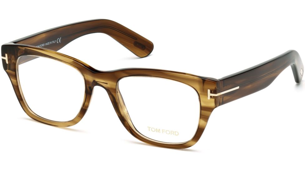 Tom Ford FT5379 Eyeglass Frames - Shiny Dark Brown Frame Color