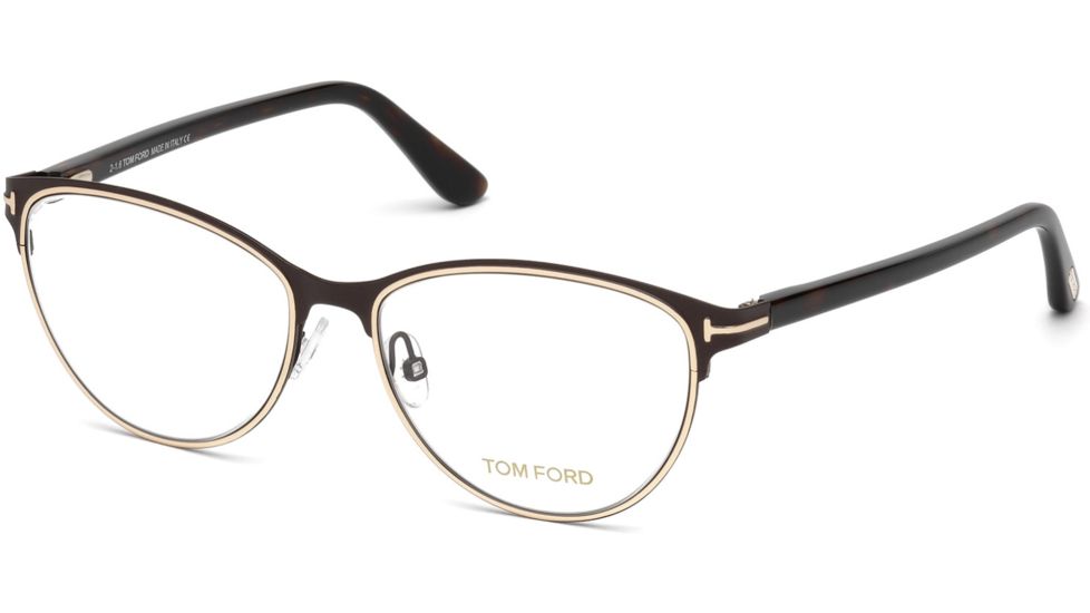 Tom Ford FT5420 Eyeglass Frames - Matte Dark Brown Frame Color