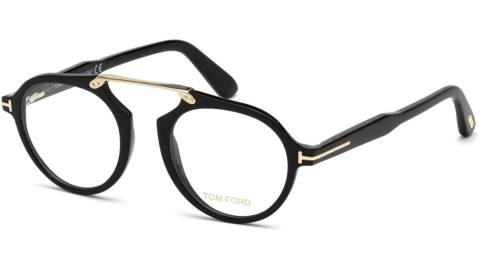 Tom Ford FT5494 Eyeglass Frames - Shiny Black Frame Color, Shiny Black Lens Color
